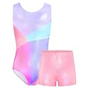 TENVDA Girl's One Piece Swimsuit Sparkle Sleeveless One-Piece Bathing Suits Swimwear for Kids 2-12 Years Old