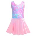 TENVDA Girl's One Piece Swimsuit Sparkle Sleeveless One-Piece Bathing Suits Swimwear for Kids 2-12 Years Old