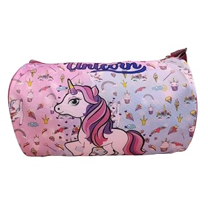 tera 13 duffle bag for girls 1 pcs unicorn duffle bag for kids  whimsical and sturdy bag  best for travel and play  return gifts birthday party for kids pink