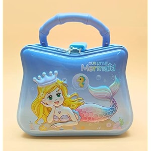 tera 13 stylish mermaid piggy bank for girls kids - lock modern theme return gift-multicolor