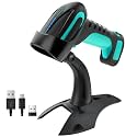 Tera Barcode Scanner Wireless with Stand: Industrial Drop-Resistant Blue