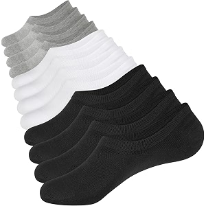 no show socks for men low cut cotton anti-slid athletic socks with non slip grip