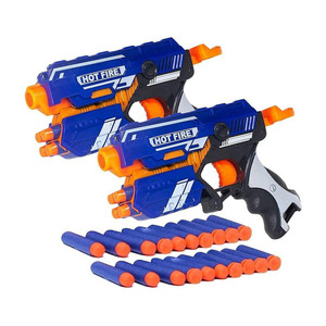 tern combo set of 2 blaze storm foam blaster gun toy safe and long range shooting gun 10 foam bullets and 10 suction dart bullets guns  darts