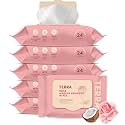 Terra Rose Makeup Remover Wipes, Skin Cleansing Facial Wipes, For all Skin Types, Wet Wipe for Face Moisturizing With Rose Freshness, No Perfume, No Harsh Chemicals & No Alcohol, 144 Wipes (Pack of 6)