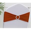 Terracotta Chair Sashes 50 Pack, Burnt Orange Spandex Chairs Sashes for Halloween Wedding, Birthday, Party Decor, Sashes for Folding Chair Covers.