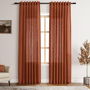Terracotta Linen Curtains 84 inches Long 2