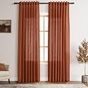 Terracotta Linen Curtains 84 inches Long 2