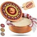Terracotta Tortilla Warmer with Lid, Mexican Tortilla Holder &amp; Tortillero