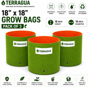 TERRAGUA 18x18 Large Capacity Planting Containers for