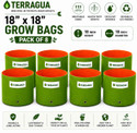 TERRAGUA 18x18 Large Capacity Planting Containers for
