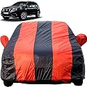 Terrano Dustproof Car Cover with Mirror Pockets, Red Blue Stripes, Taffeta Polyster,Triple Stitched, Compatible with Nissan Terrano Car Cover (2013 to 2017), Terrano Car Accessories