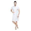 Terry Men Bath robe Fit Upto 42 inches White