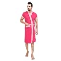 Terry Men Bath robe Fit Upto 42 inches Rani Baby Pink