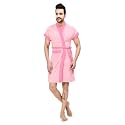 Terry Men Bathrobe Fit Upto 42 inches Baby Pink Light Pink