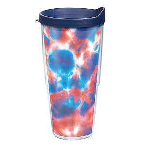 tervis americana tie dye double-walled insulated tumbler cup keeps drinks cold amp hot- 16oz 2pk clear - tritan