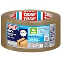 tesapack Eco and Ultra Strong Packing Tape - Made from Reprocessed Material - Securely Seals Parcels Weighing up to 30 kg - 1 Roll, 50m x 50mm