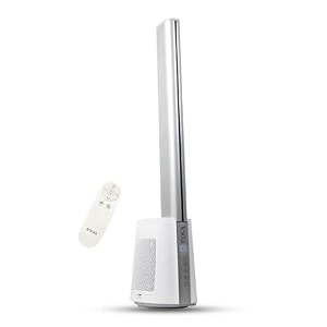 tesora aero stream tower bladeless fan 4034 with digital touch and remote control  120 oscillation  12 speed settings  12 hour timer white aero stream 4 stars