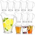 Tessco 12 Pcs Plastic Pitchers 60 Oz Clear Water Beer Jug Large,Stylish