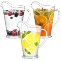 Tessco 3 Pcs Plastic Pitchers 60 Oz Clear Water Beer Jug Large,Stylish