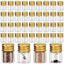 Tessco for you 100 Pcs 5 ml Mini Glass Bottles with Aluminum Cap, Gold