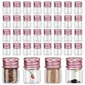 Tessco for you 100 Pcs 5 ml Mini Glass Bottles with Aluminum Cap, Rose Gold