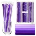 Tessco for You 100 Pcs 9.84 Inch Boba Straws 10mm Wide Purple