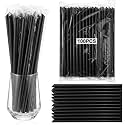 Tessco for You 100 Pcs 9.84 Inch Boba Straws 10mm Wide Black