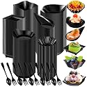Tessco for you 1200 Pcs Mini Appetizer Plates Set Disposable, Black