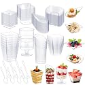 Tessco for you 160 Pcs Mini Appetizer Plates Dessert Cups, Clear