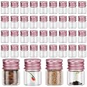 Tessco for you 200 Pcs 5 ml Mini Glass Bottles with Aluminum Cap, Rose Gold