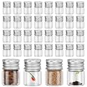 Tessco for you 200 Pcs 5 ml Mini Glass Bottles with Aluminum Cap, Silver