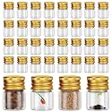 Tessco for you 200 Pcs 5 ml Mini Glass Bottles with Aluminum Cap, Gold