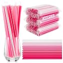 Tessco for You 300 Pcs 9.84 Inch Boba Straws 10mm Wide Pink