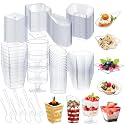 Tessco for you 400 Pcs Mini Appetizer Plates Dessert Cups, Clear