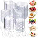 Tessco for you 600 Pcs Mini Appetizer Plates Set Disposable, Clear