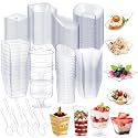 Tessco for you 800 Pcs Mini Appetizer Plates Dessert Cups, Clear