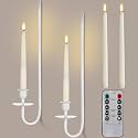 Tessco for you 2 Set Metal Wall Candle Sconces with 9.6" LED Candles,White