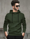 TESSERACT Solid Men Hooded Neck Dark Green