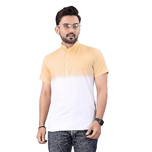 testido men39s printed cotton shirt  classic collar halfsleeve regular fit casual wear shirt relaxed fit trendy stylish soft comfortable fabric classic designer shirt t-d-1057_light yellow_