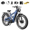 TESWAY X9 Ultra Dual Motor Ebike, 60V 30Ah 200KM/120 Miles Long Range, 4000W 43MPH 240NM, 26" Fat Tire Full Suspension AWD Electric Bike for Adults