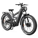 TESWAY X9 Dual Motor Ebike, 26" Fat Tire Full Suspension AWD Electric Bike for Adults, 4000W 40MPH 240NM, 48V 30Ah 120 Miles Long Rang (X9+Rear Rack+Fender+Light, Black)