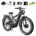 TESWAY X9 Ultra Dual Motor Ebike, 60V 30Ah 200KM/120 Miles Long Range, 4000W 43MPH 240NM, 26" Fat Tire Full Suspension AWD Electric Bike for Adults