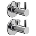 TE2030, Brass Angle Valve With Wall Flange, Chrome (2-Piece Set)