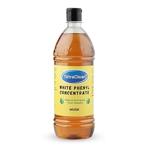 tetraclean concentrate premium bathroom floor cleaner -advanced disinfectant and washroom floor stain remover with air freshening formula  for home amp commercial use musk phenyl-1-liter