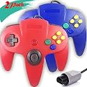 Tevodo N64 Controller, Upgraded Joystick Classic Wired Controller Compatible with N64 Console (Red)