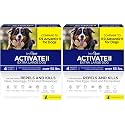 TevraPet Activate II Flea and Tick Prevention for Dogs | 4 Count | Extra Large Dogs 55+ lbs | Topical Drops | 4 Months Flea Treatment (Pack of 2)