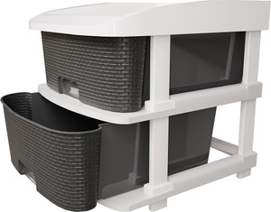TEX-RO 2 Layer Plastic Modular Drawer Organizer