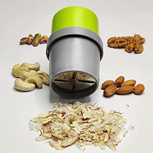 tex-ro dry fruit cutter slicer grinder chocolate cutter and butter slicer with 3 in 1 blade - almonds cashews- color may vary pack of 1 plastic