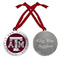 Texas A&M Ornament Non-Dated | Hand-Sculpted Christmas Tree Ornament | Intricately Crafted Metal Pewter Alma Mater Inlay