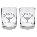 Texas Longhorns Satin Finish Rock Glass Set of 2 14oz